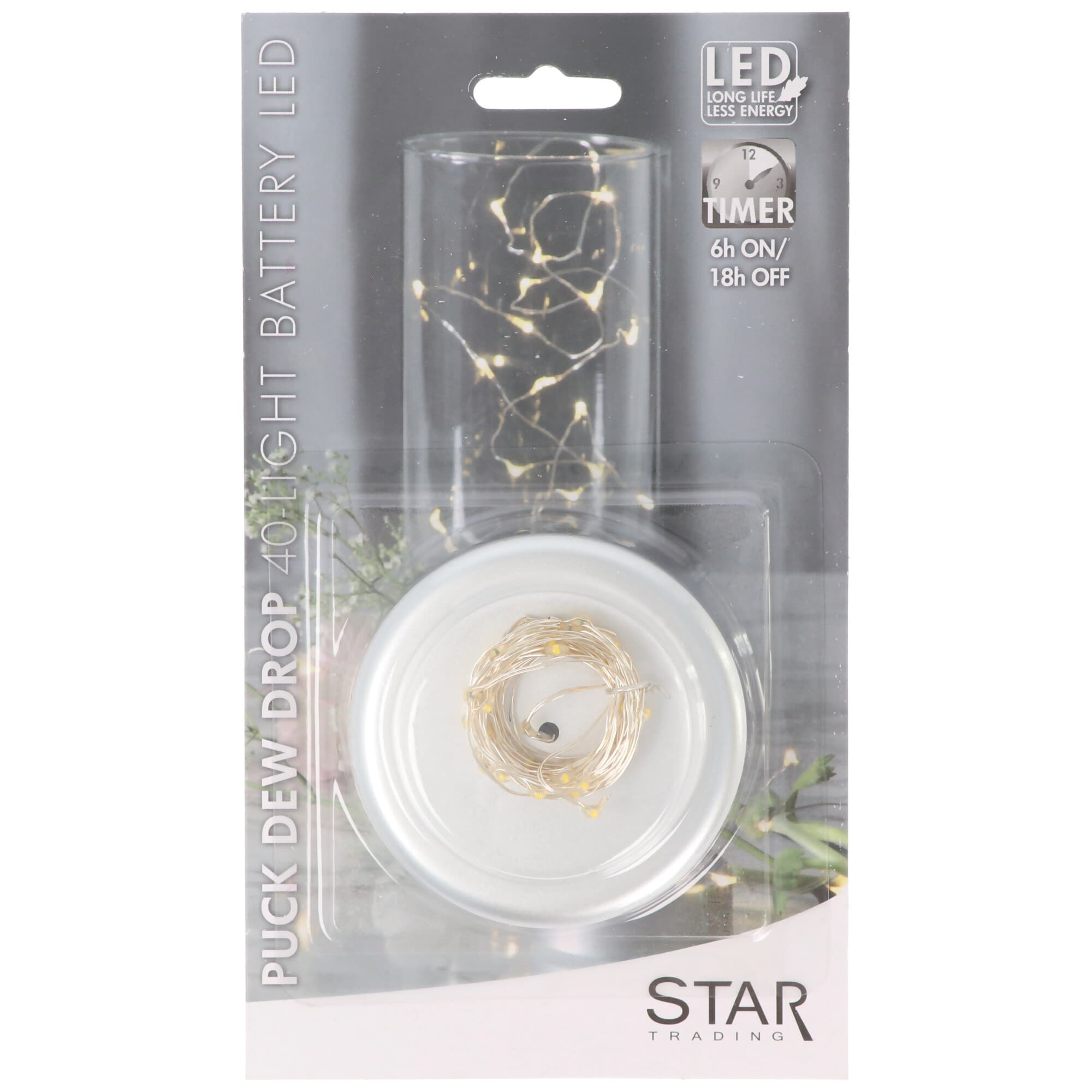 LED Guirlande lumineuse 'String Dew Drops' 40 ww LED argentée 728-19