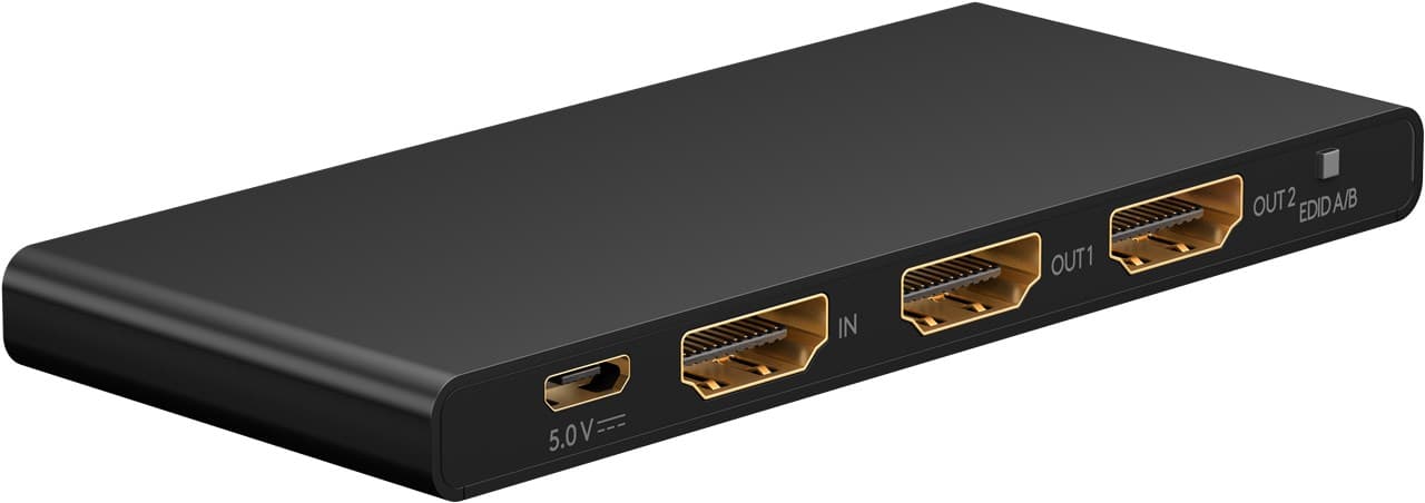 Répartiteur Goobay HDMI™ 1 à 2 (4K @ 60 Hz) - divise le signal d'entrée 1x HDMI™ en 2x sorties HDMI™